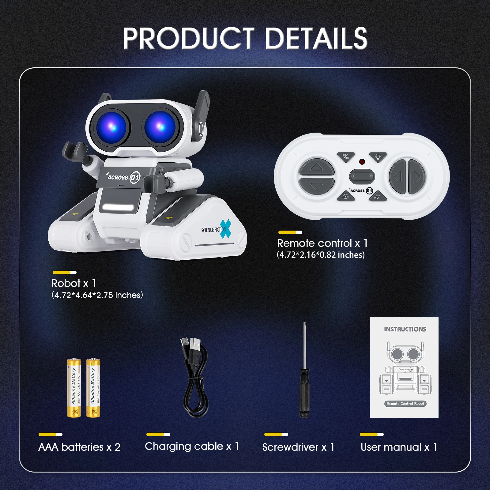 Robot Toys Kids Remote Control Toys with Music RC Early Education Gesture Sensing DIY Music Dance LED Eyes Boys Girls Gifts 6