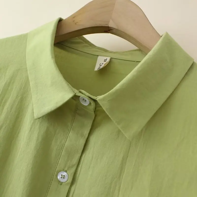 Fashion Plus Size Women's Blouses New Autumn 2025 Simple Long Sleeved Solid Color Shirt 8054