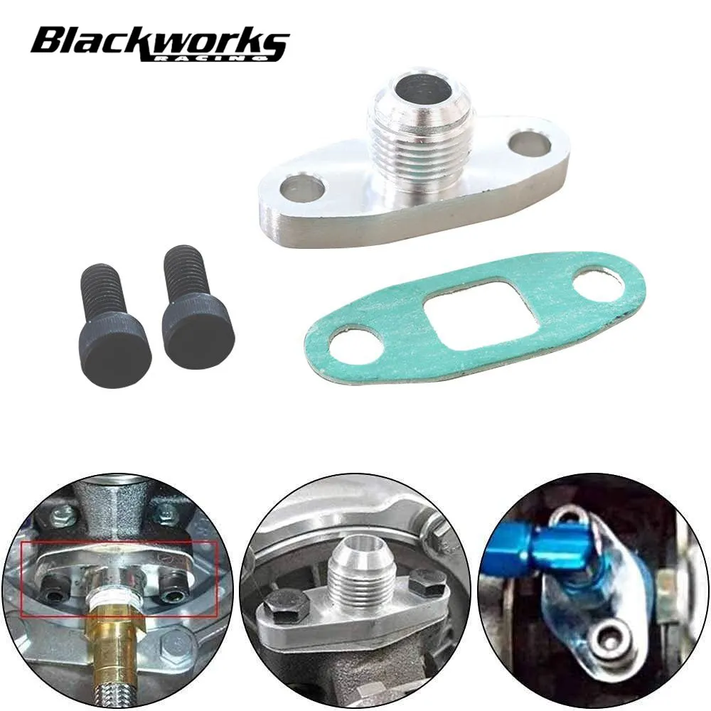 Kit Adattatore Guarnizione Flangia Uscita Scarico Olio Turbo Set 10An Garrett Gt30 Gt32 Gt35 T3 T4 Turbocompressore