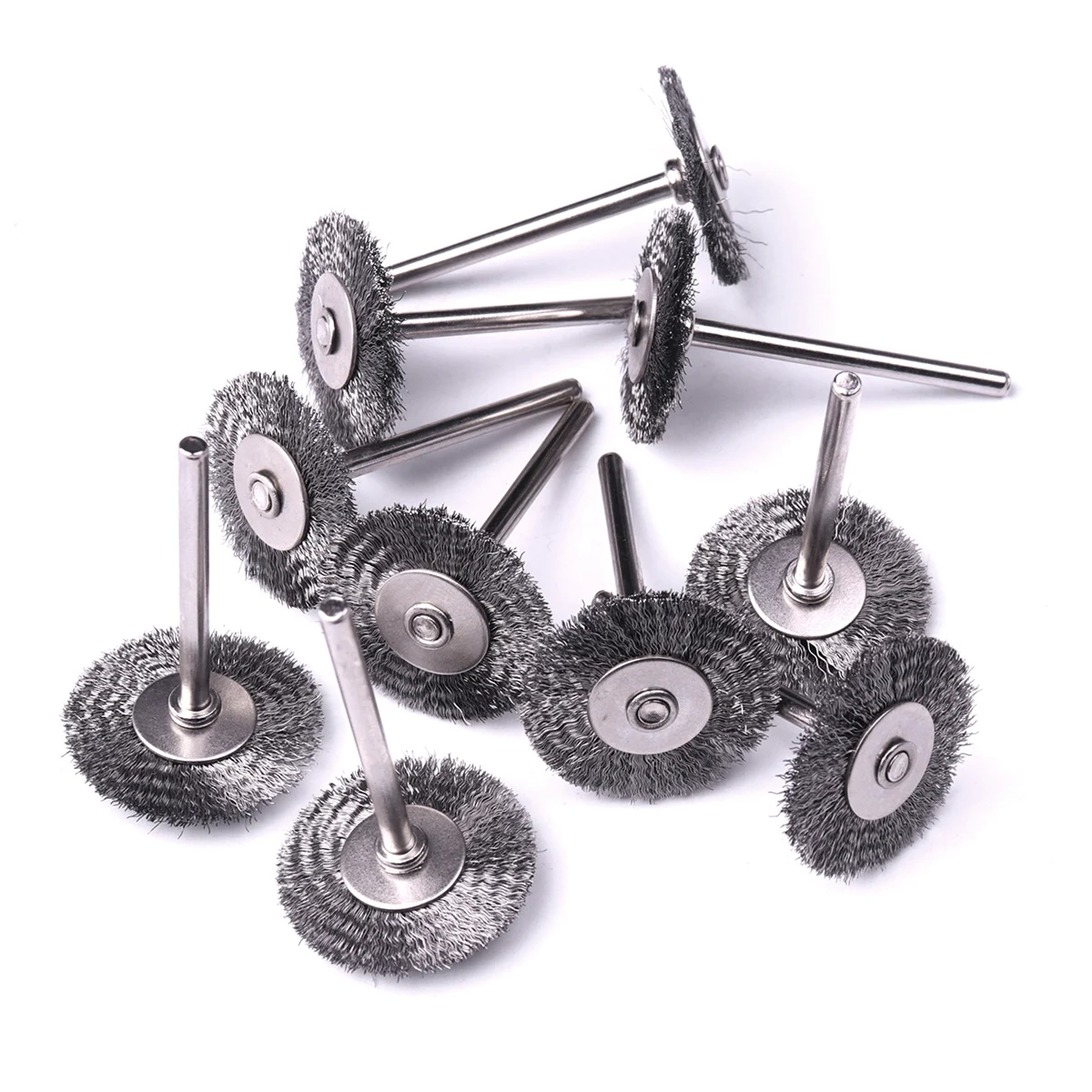 20pcs/set 25mm Steel Wire Wheel Brush For Mini Drill Rotary Tool Metal Rust Removal Dremel Polishing Accessories