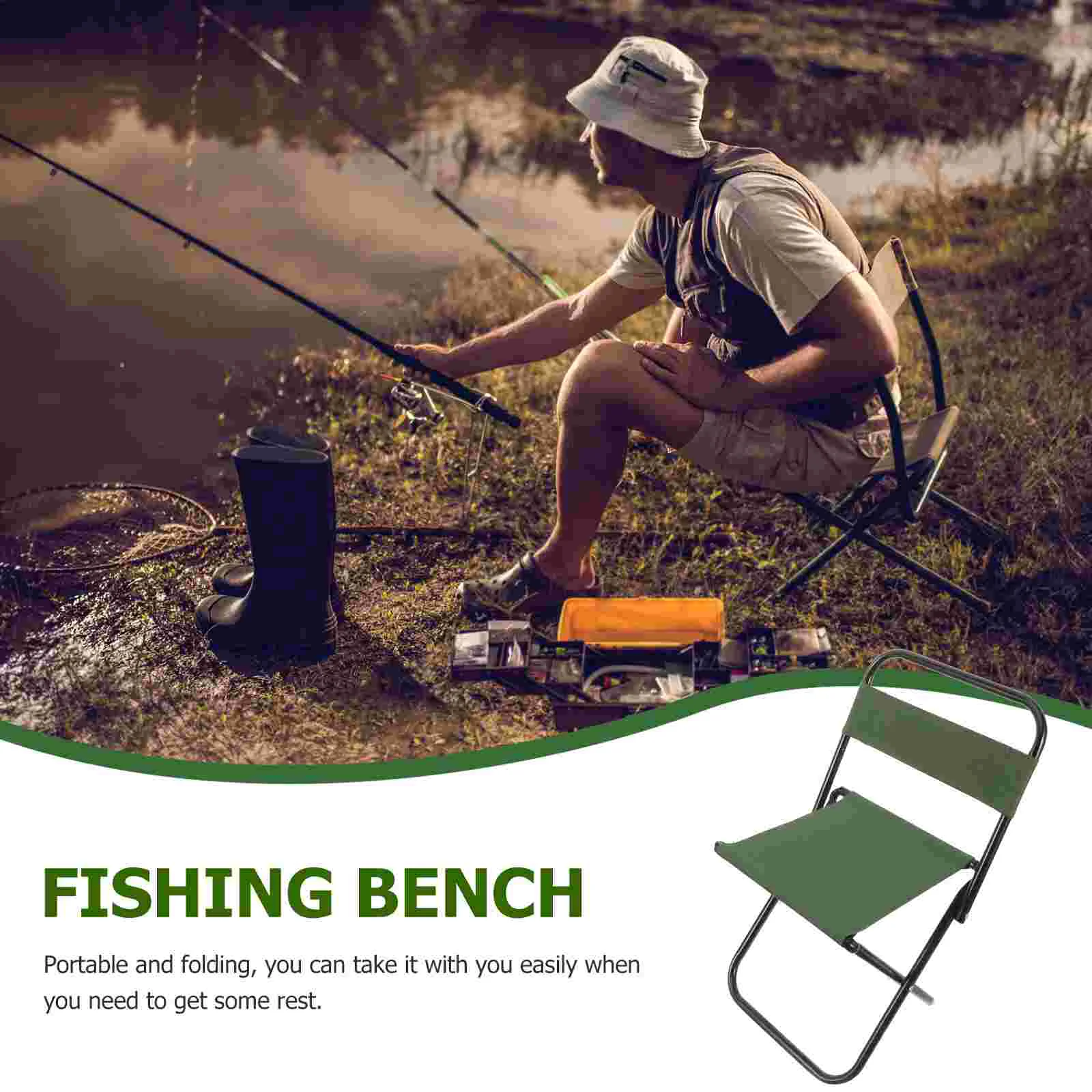 Fishing Chair Train Sketching Beach (green) Foldable Chairs Small Folding Portable up Camping