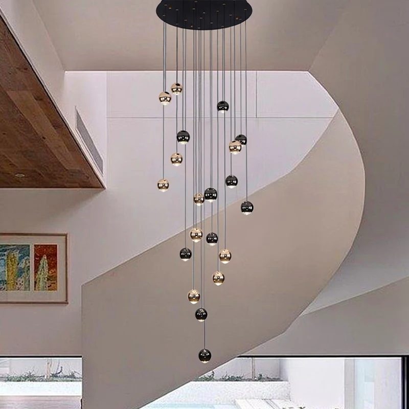 Modern home decor led lights pendant light lamps forstaircase Chandeliers for living room hanging light indoor lighting 4