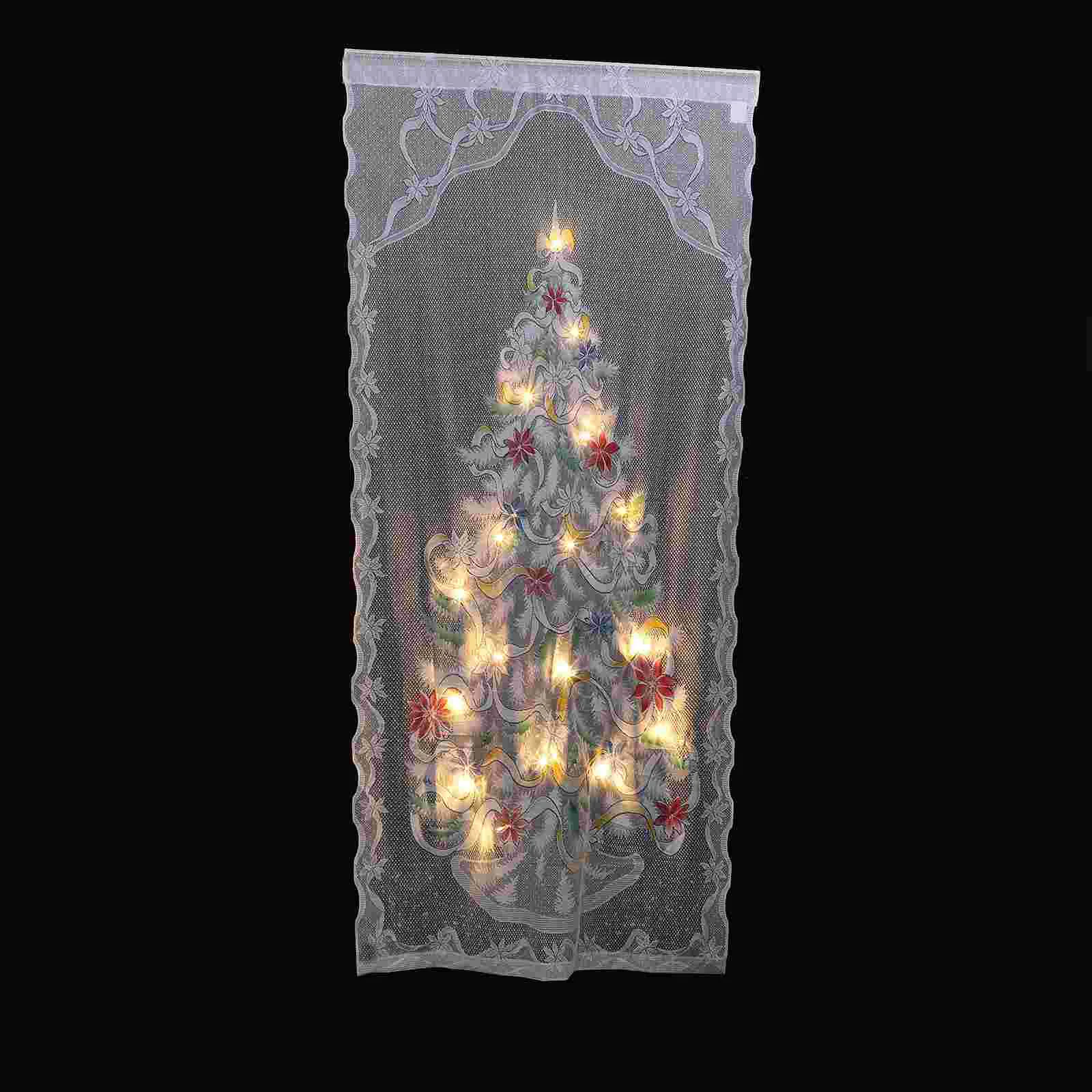 

Christmas Glowing Curtains Door Xmas Style Decor Pendant Rod Creative Decoration Polyester Festival Scene LED Adornment Unique