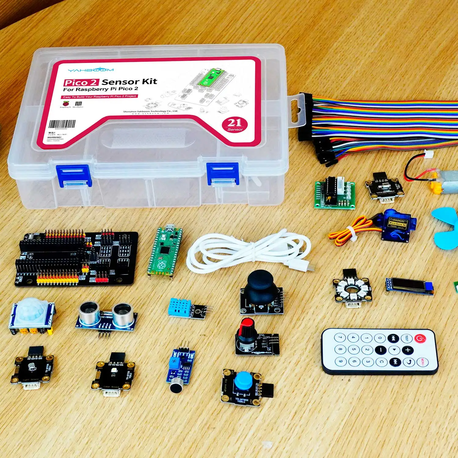 Yahboom Sensor Starter Kit Learning Kit Raspberry Pi Pico2 STEM DIY Projects Programming