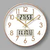 2025 New 10/12/14-inch Temperature and Humidity Electronic Calendar Multi-functional Wall Clock Dual Display Mute Quartz Clocks 3