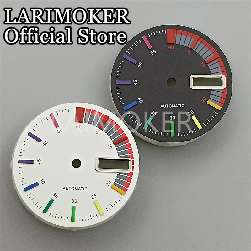 

LARIMOKER 28.5mm Black white watch dial fit NH36 movement