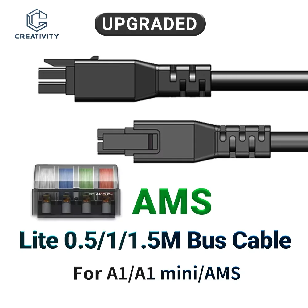 Amss Pin Upgrade Bambu Lab AMS Lite 0.5M/1M/1.5M 4-Pin OEM Extension Cable with ...