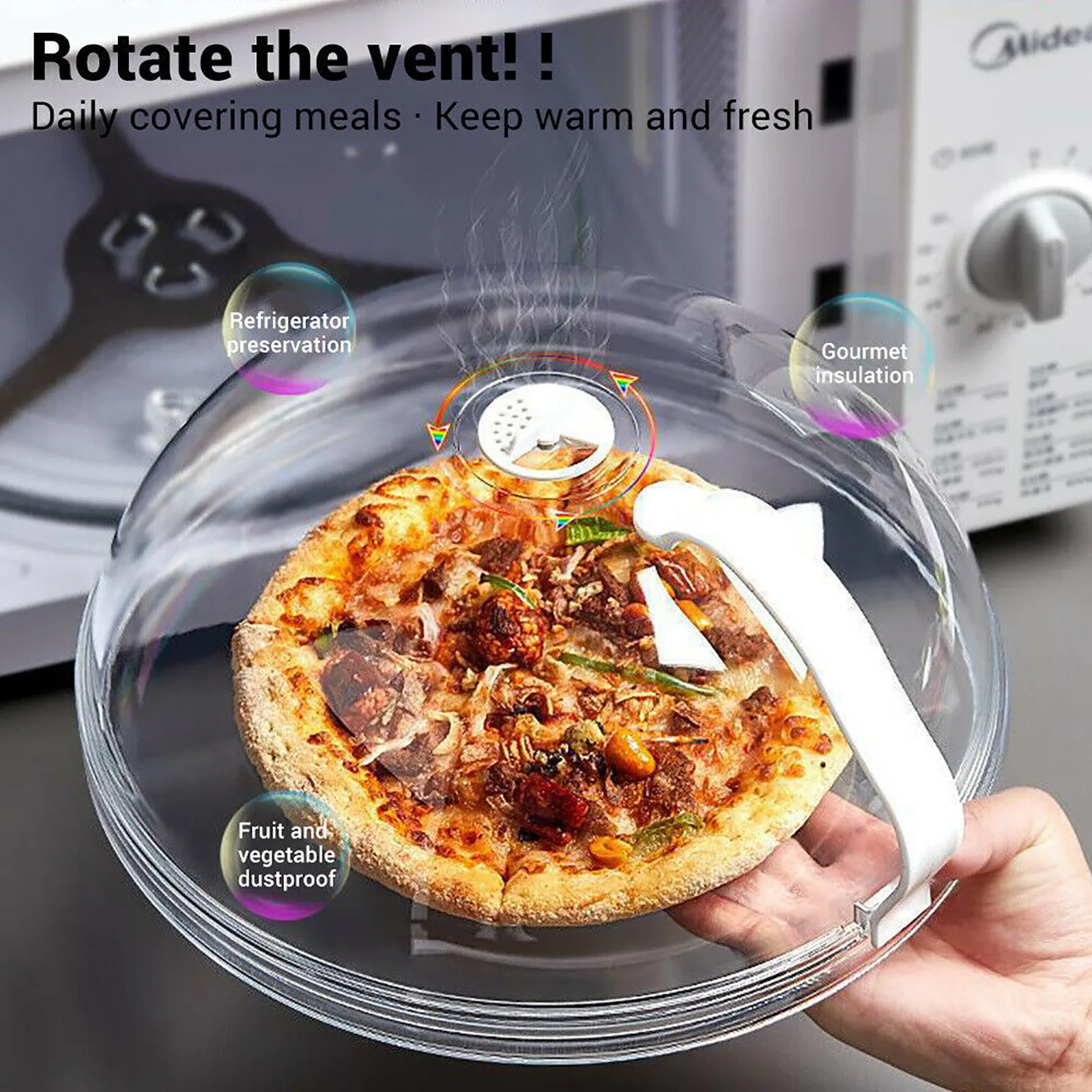 Microwave Splatter Cover, Microwave Cover for Foods BPA-Free, Microwave  Plate Cover Guard Lid with Handle, Hanging Hole and Adjustable Steam Vents