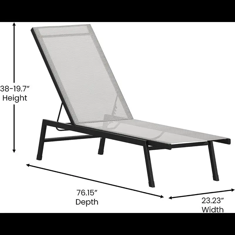 VHPVHP Patio Seating,Adjustable Chaise,Lounge Chair,Outdoor Recliner,Patio, Lawn,Garden (Gray/Black) 3 VHPVHP Patio Seating,Adjustable Chaise,Lounge Chair,Outdoor Recliner,Patio, Lawn,Garden (Gray/Black) 3