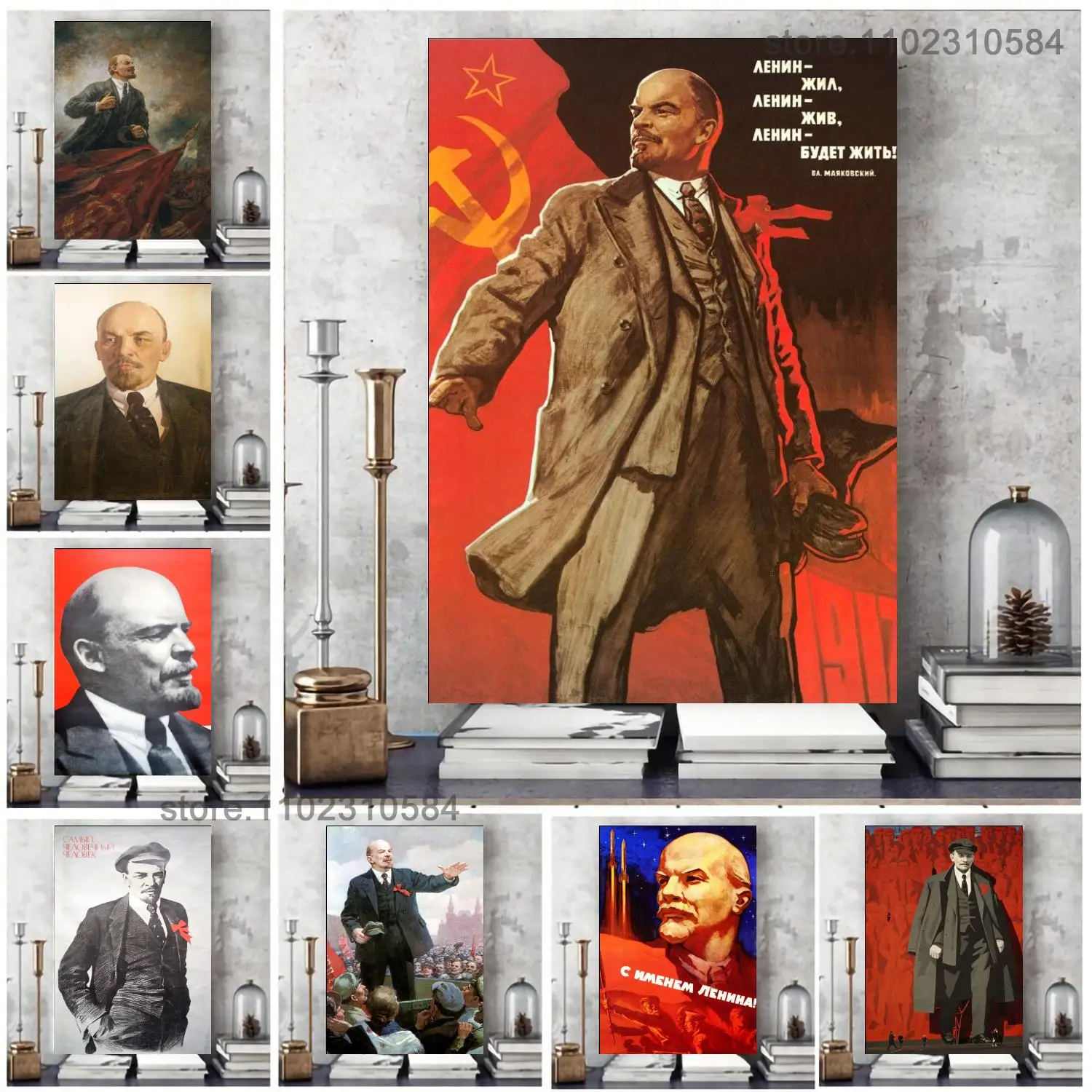 

Vladimir Lenin poster Wall Art Canvas Posters Decoration Art Poster Personalized Gift Modern Family bedroom Painting
