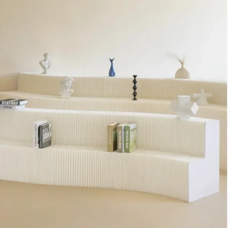 Portable 2-Tier Organ Paper Folding Display Stand Cake Dessert Show Removable Handbags Display Rack Jewelry Showcase Storage