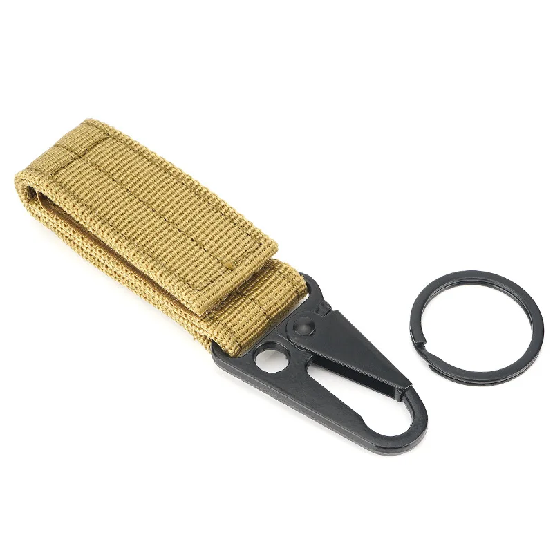 Outdoor Tactical Nylon Webbing Keylock Fixture Multifunctional Hawk Hook Molle Belt Loop Key Holder Clips with Detachable