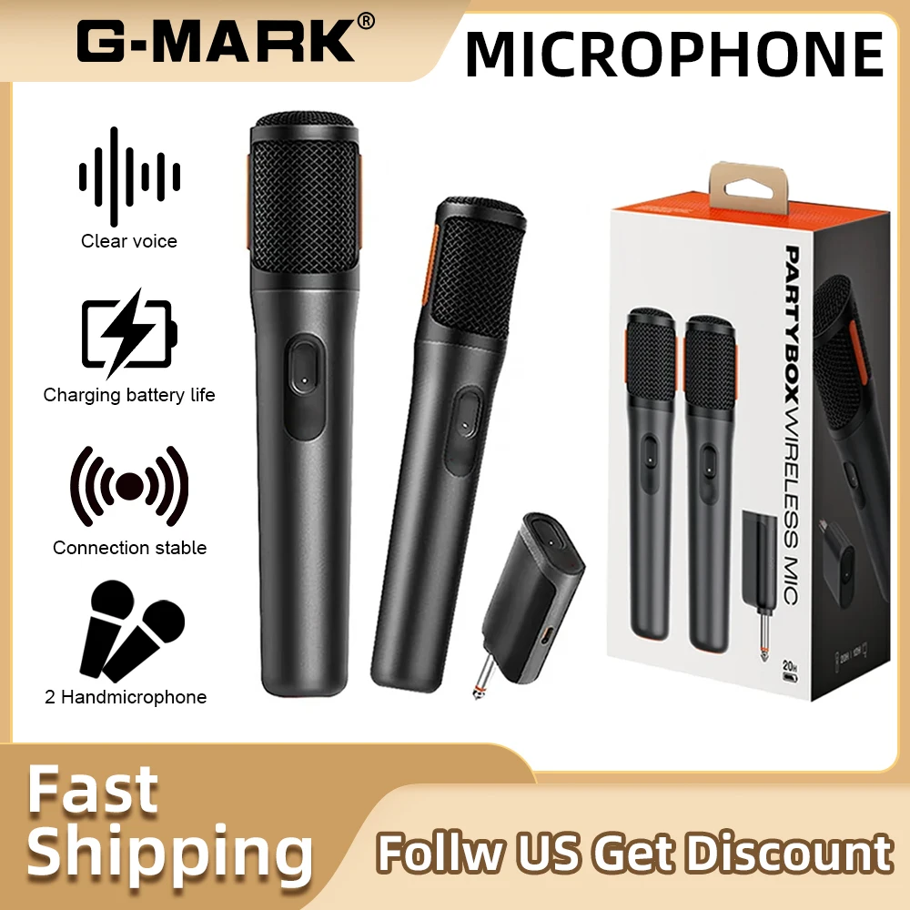 2 Channel Wireless Microphone UHF For JBL Karaoke Handheld Microphone System With Rechargeable TWO For DJ KTV Party