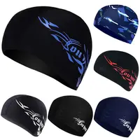 Men Women Swimming Caps Flower Printed Elastic Nylon Ear Protection Long Hair Swimming Pool Hat Ultrathin Bathing Caps Free Size 1