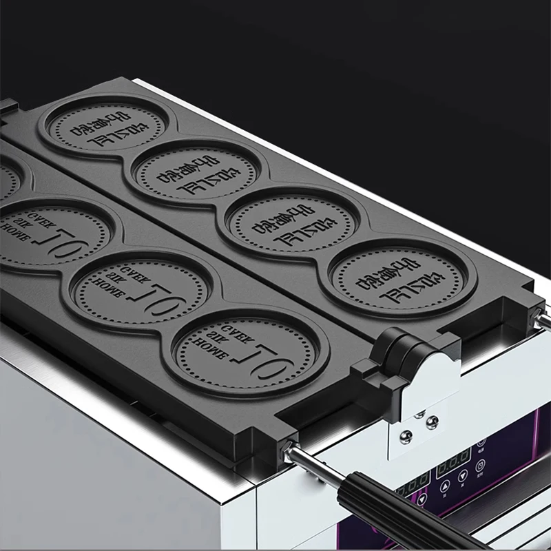 Commercial or Household 4pcs Korean Currency Maker Stainless Steel Electric 220V 110V Gold Coin Waffle Cake Machine 5