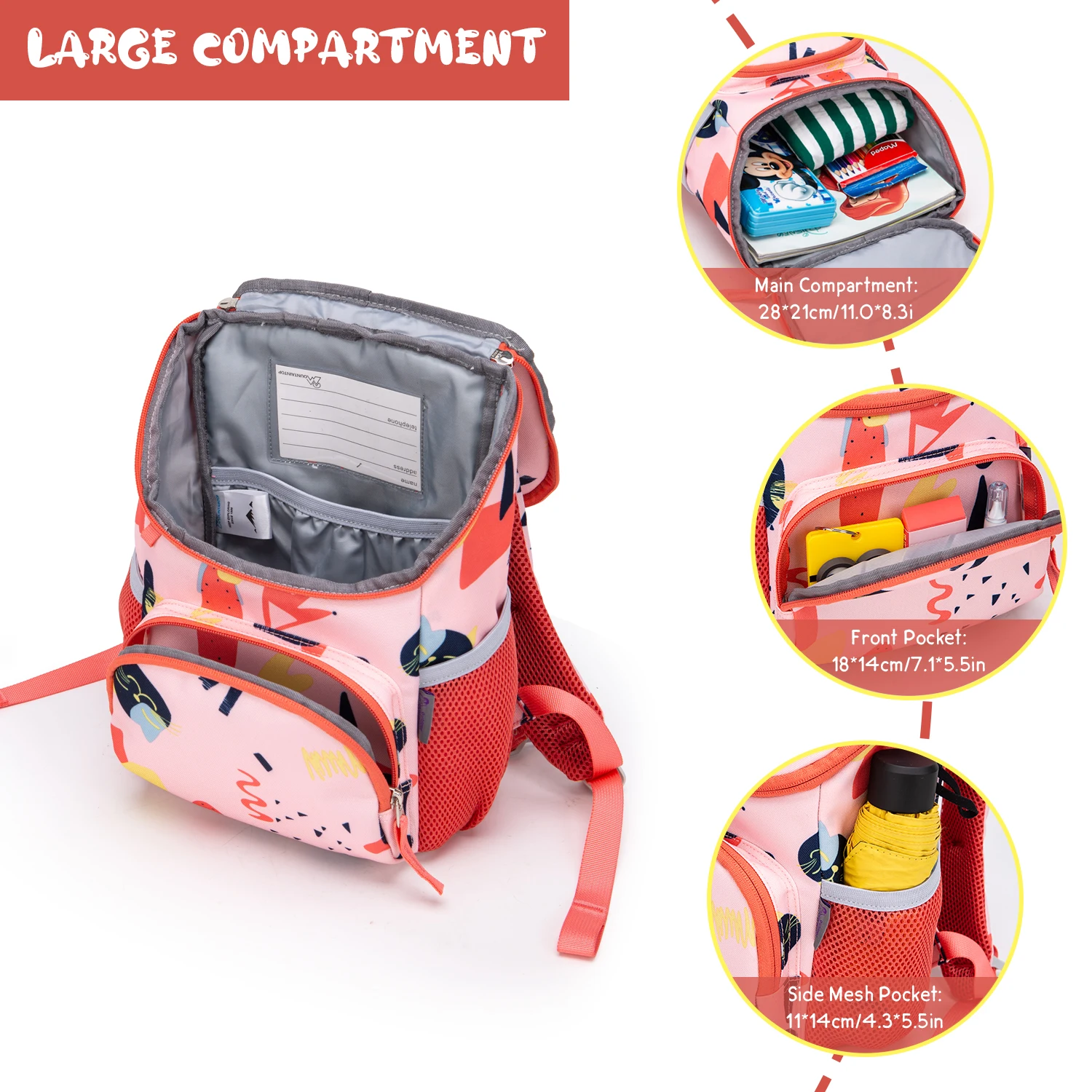 MOUNTAINTOP 5L Kids Toddler Backpack for Boys Girls Preschool Kindergarten Bag