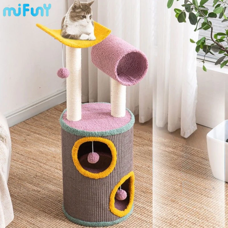 

MiFuny Cat Scratching Post Sisal Hemp Cat Tree House with Diving Platform Cat Toys for Large Cats Gym Gatos Sofa Pet Accessories