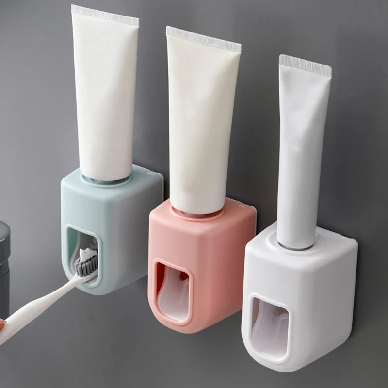 Creative Wall Mount Automatic Toothpaste Dispenser Bathroom Accessories Waterproof Lazy Toothpaste Squeezer Toothbrush Holder 3