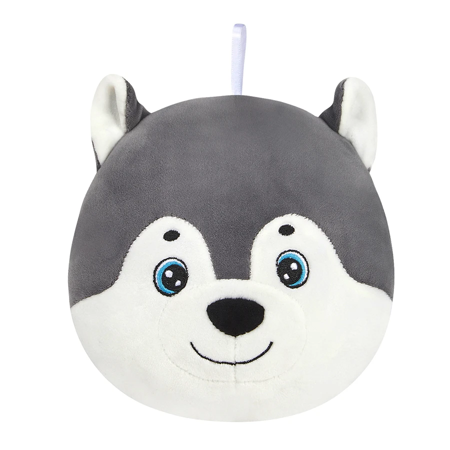 20cm Elastic Husky Plush Toys Doll Mini Pillow Sleeping Birthday Gift for Girls Holding Doll Cartoon Dog Pillow with Sling