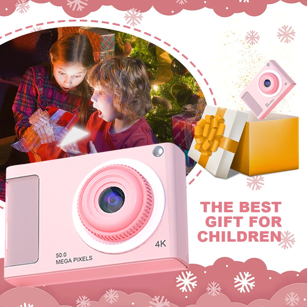 학생용 흔들림 방지 셀카 카메라, 48MP HD 비디오 카메라, 2.4 인치 IPS 디스플레이, 16X 줌, 4K 휴대용 카메라, 필 라이트 포함, 어린이 성인용