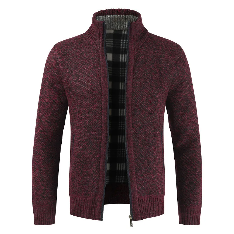 2023 Spring Autumn New High Street Solid Color Round Neck Long Sleeve Zipper Sweater Man Fashion Casual Loose All-match Cardigan