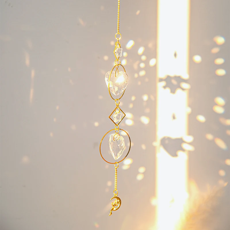 Crystal Sun Catchers Pendant Crystal Rainbow Prism Window Balcony Hanging Shiny Chakra Wind Chime Home Garden Decoration