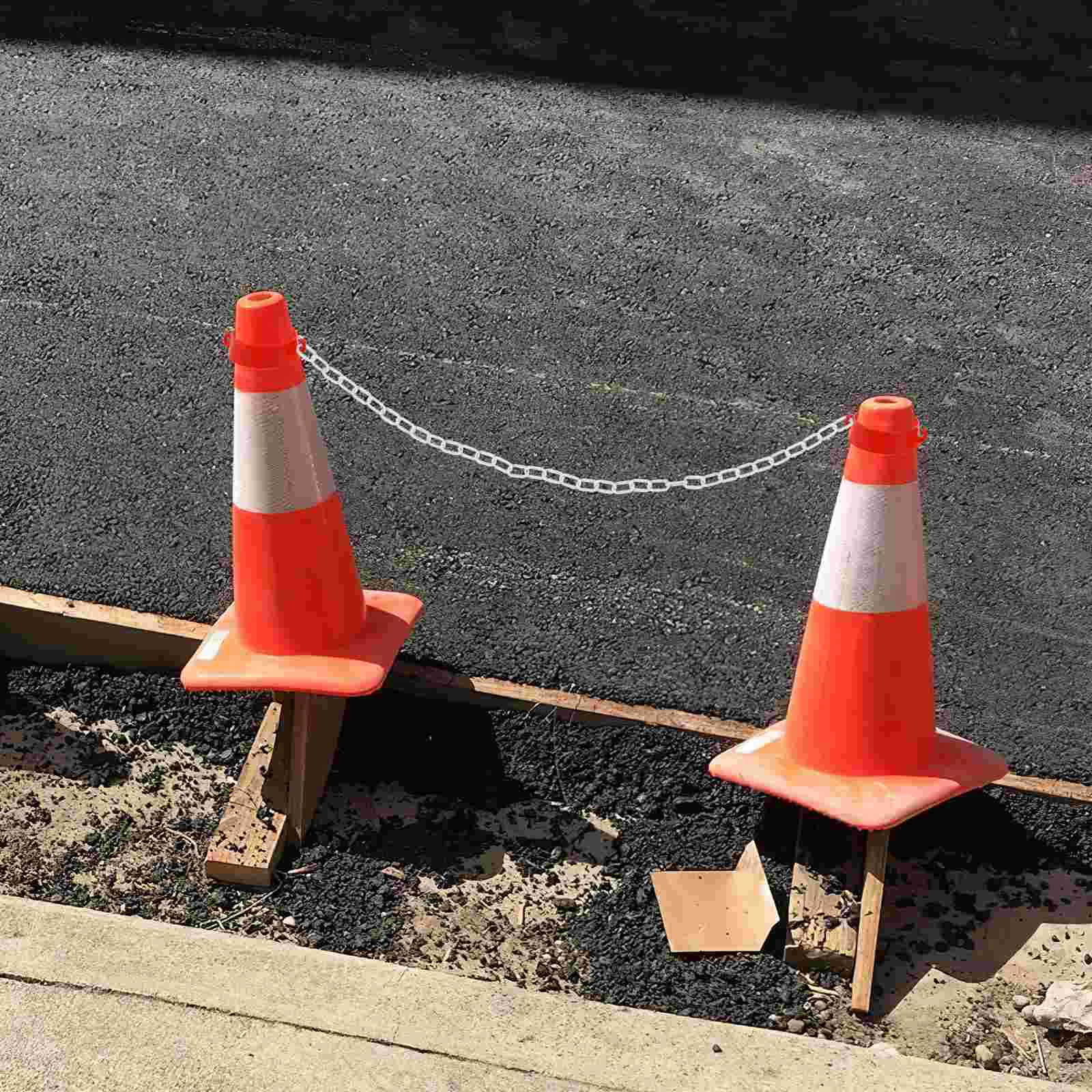 White Plastic Protective Chains Traffic Barrier Crowd Control Chain Links Safety Fence Parking Caution Security Chain Roadway plastic chain barrier