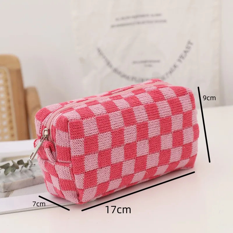 Borsa per cosmetici Borsa per trucco Custodia per trucco da viaggio portatile Astuccio per matite carino Borsa da toilette da donna per ragazze che viaggiano - immagine 4