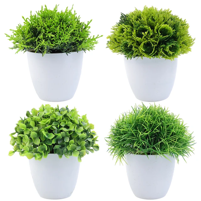 Artificial Plants Potted Mini Green Bonsai
