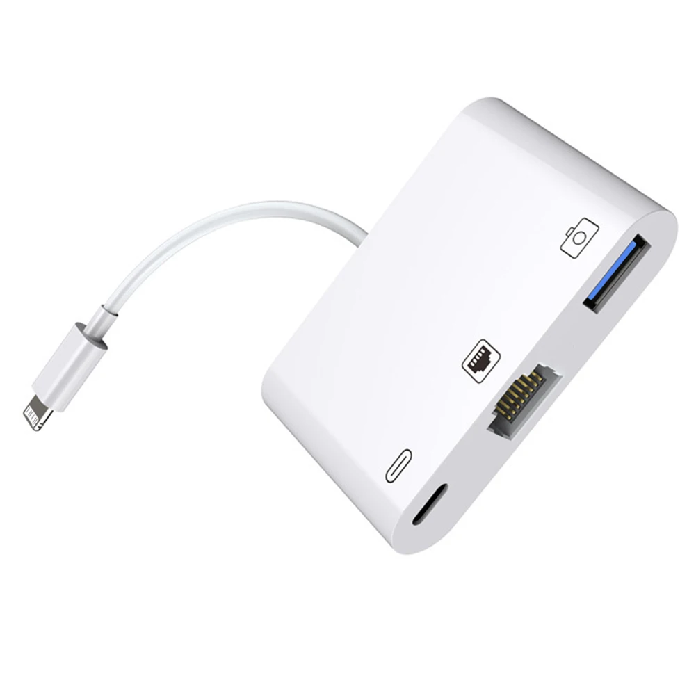 3 In 1 Lightning To Network Card Rj45 Adapter Lightning To Ethernet Camera Charging Adapter For iPhone 14 13/12/11 pro Max iPad
