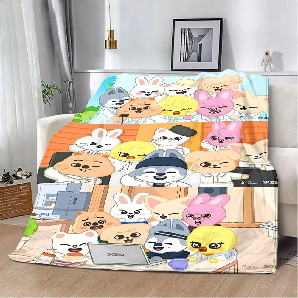 Cute Cartoon S-Strays K-Kids Printed Blanket Picnic Blankets Warm Blanket Soft and Comfortable Blanket Home Travel Birthday Gift 3