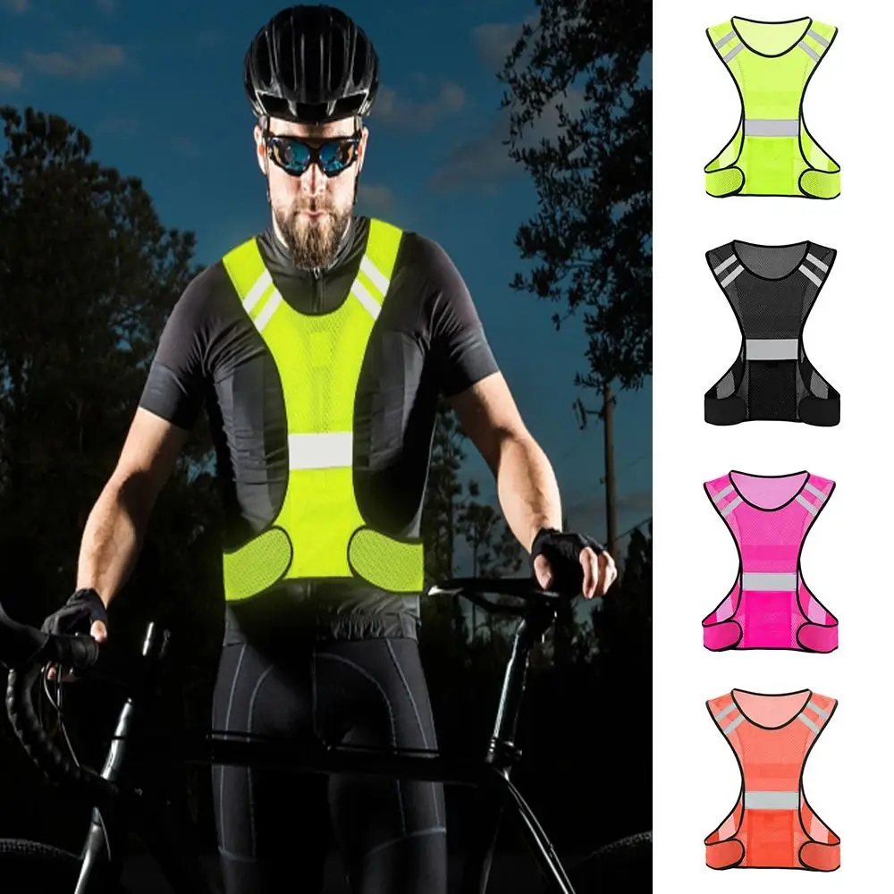 

Elastic Webbing Night Riding Vests Safety Polyester Reflective Safety Vest Adjustable Walking Running Reflective Vest