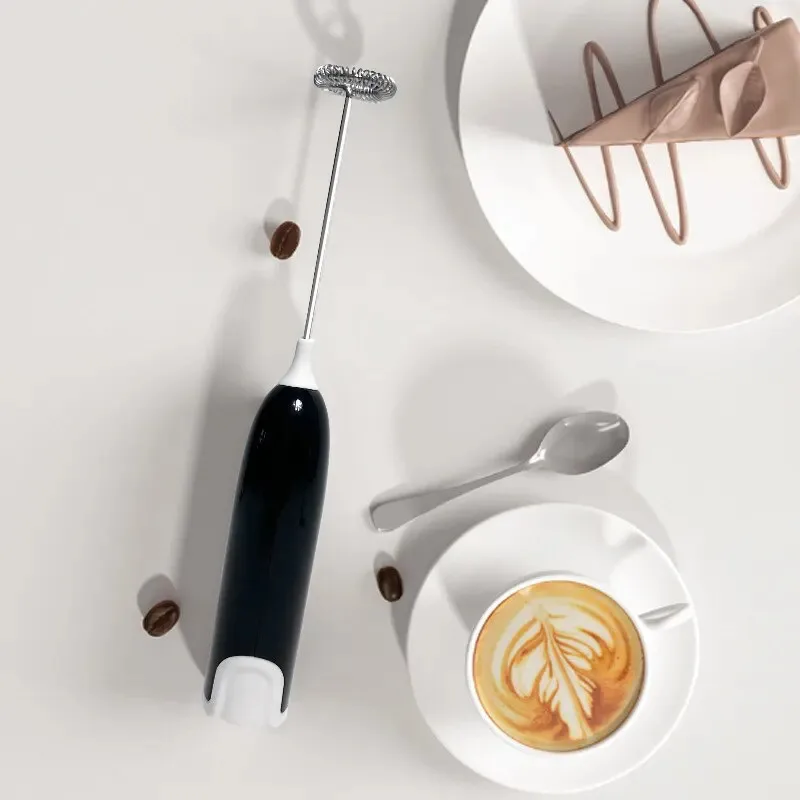 Electric Milk Creamer, Foam Mixer Blender, Coffee Blender, Cappuccino Waterproof Detachable Stainless Steel Whisk Drink Mixer
