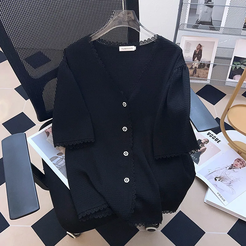 2023 Women Summer Wear Big Size Shirt Bust 150/170cm Extra Large Women Shirt  100/150kg Loose Medium Length Short Sleeve Shirt - AliExpress