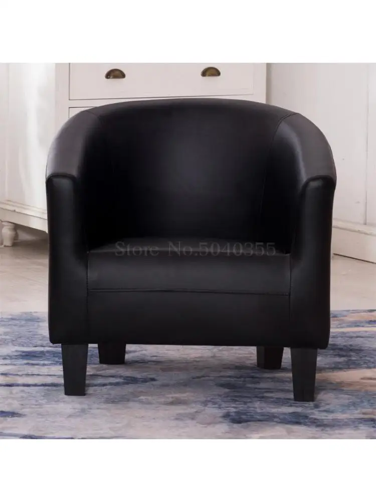 Single sofa leisure card seat hotel cafe sofa small apartment fabric leather net coffee