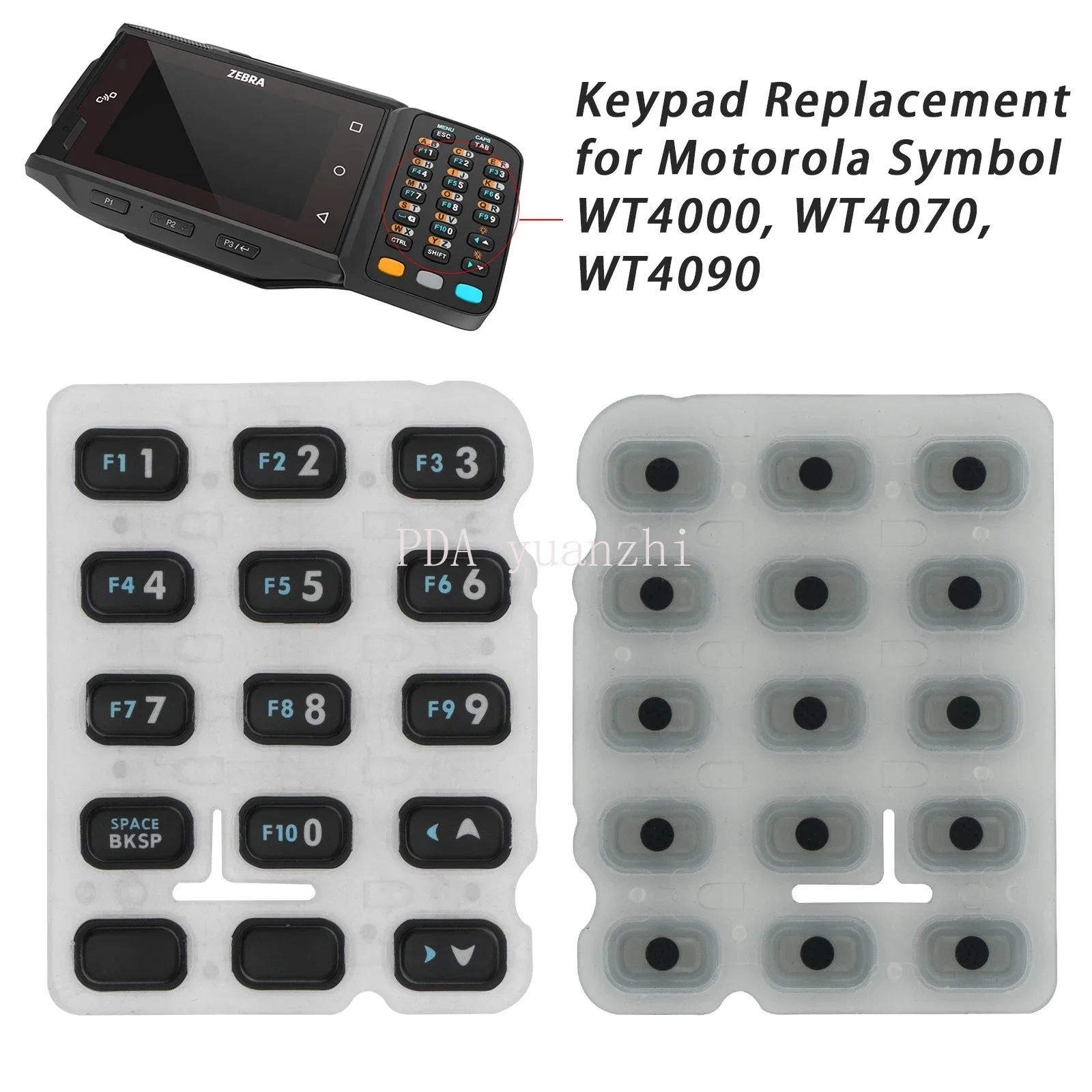 

10PCS Bottom Keypad P1, P2, Enter Keypad Replacement for Zebra Motorola Symbol WT4000 WT4070 WT4090 WT41N0 VOW