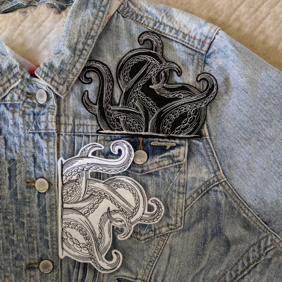 Patch di ricamo teschio di pecora di alta qualà per abbigliamento ferro sui vesti Jeans motociclista Punk Appliques Badge fai da te  15