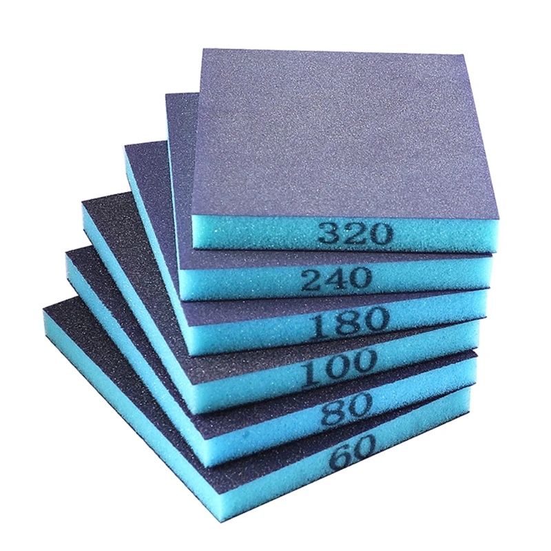 

6pcs Polishing Sanding Sponge Block Pad Sandpaper Assorted Grit Abrasive Tool