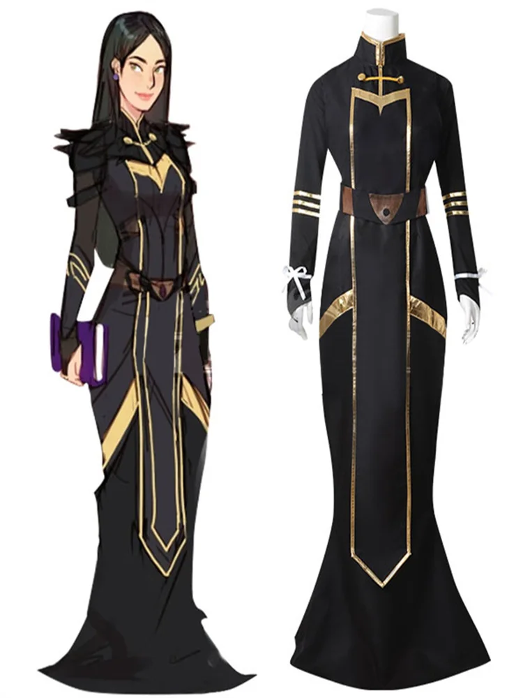 

The Dragon Prince Claudia Black Women Party Long Dress Halloween Christmas Outfit Cosplay Costume