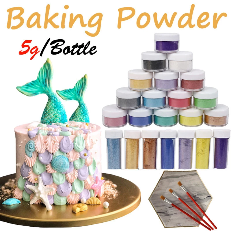 Edible Food Coloring Powder 2/5g Gold Silver Pearl Glitter Powder