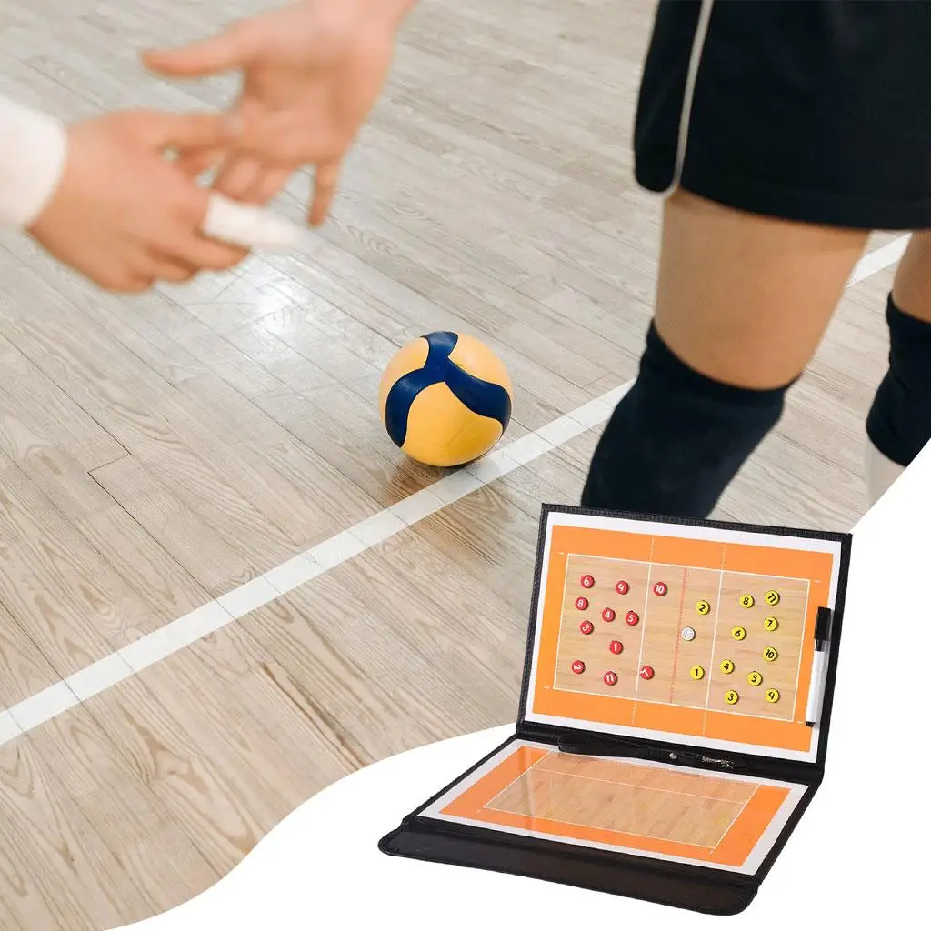 Foldable 2-Sided Volleyball Coaching Clipboard Kit Marker Equipment Coaches Board Volleyball for Accessories