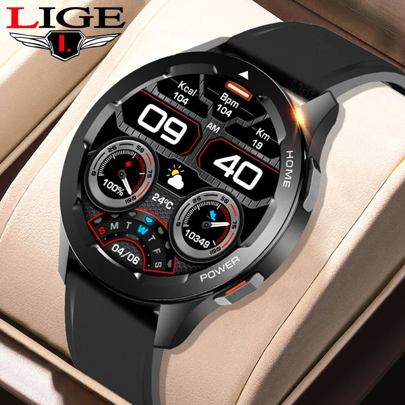 Lige Men Smartwatch 2022 Amoled Nfc Smart Watch Voice Assistant Heart