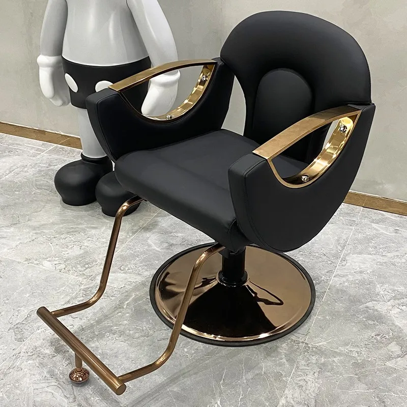 Barbershop Lift Inverted Chair Salon Special Cutting Stool Can Put Upside Down Hair Cutting Chair Gold Chassis Luxury Salon Tool