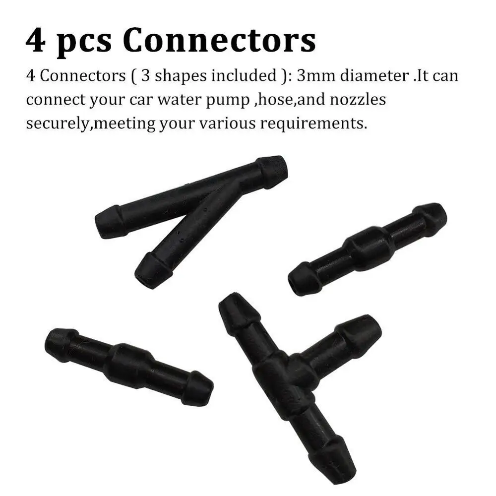 5pcs/Set 2m Car Windshield Washer Hose Automotive Car Wiper Blade Pipe Windshield Jet Spray Washer Nozzles Water Hose Fluid Tube 3