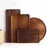 Tableware Dessert Tray Walnut Color Japanese Wood Tray Breakfast Bread Tray INS Creative Tea Saucer Coasters Coffee Coasters 3