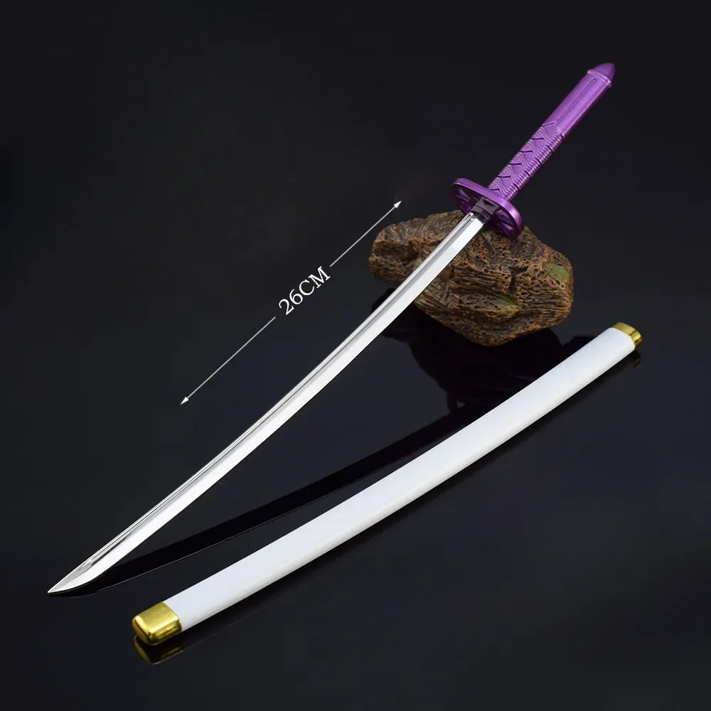 BLEACH Weapon Kuchiki Rukia Sode no Shirayuki 26cm Metal Anime Weapon Model Katana Samurai Sword Gifts Kids Toys for Children bleach weapon hitsugaya toushirou hyourinmaru 26cm metal anime weapon model katana samurai sword gifts kids toys for children