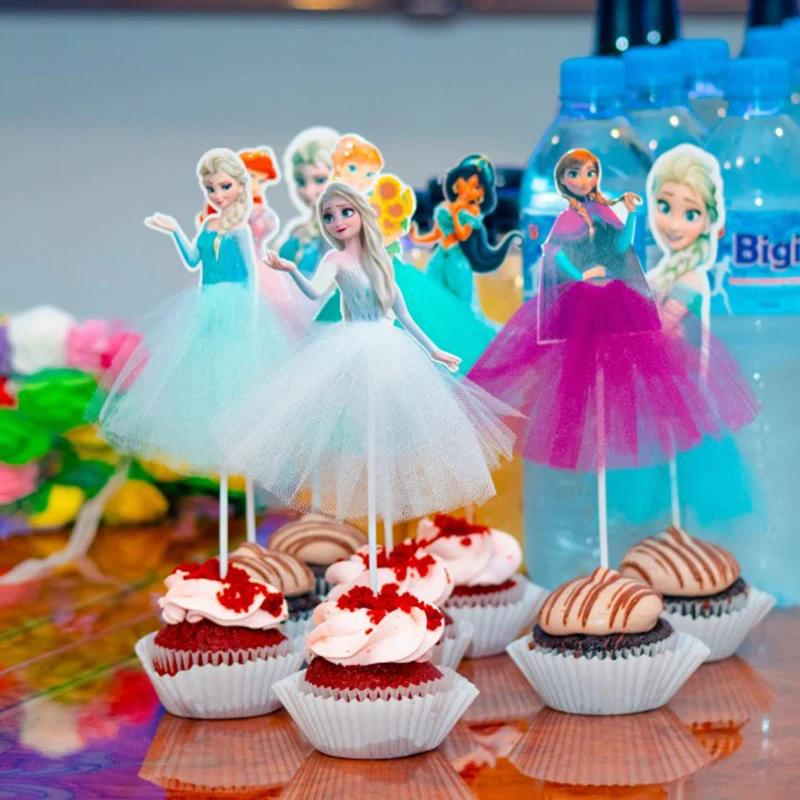 Cake Decorations Disney Princess Frozen Snow White Sofia Girl Birthday Baby Shower Cupcake Toppers Wedding Cake Flag 1/2/5/10PCS cake decorations