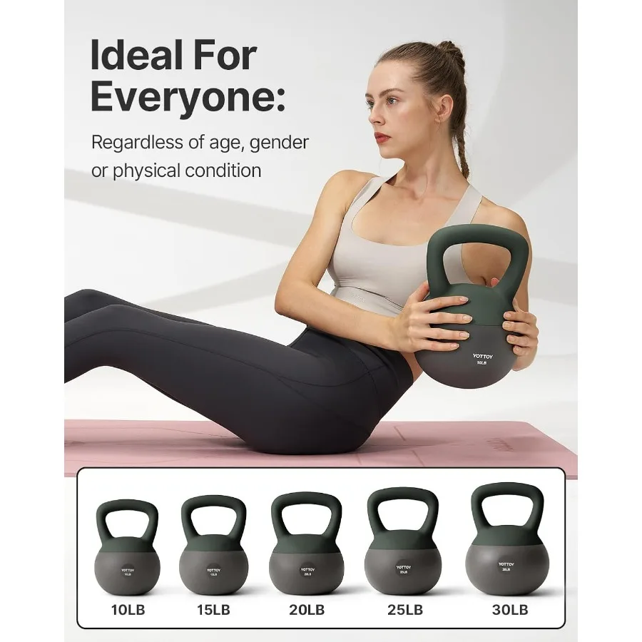 Soft Kettlebell, Set for Strength Training Kettlebells & Home Workouts, Soft-Sided Cushioned Base, Wide-Handle - Ideal for Men,