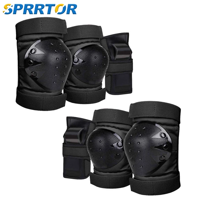Knee Pads Elbow Pads Wrist Guards 3in1 Skateboard Protective Gear Set for Skateboarding Cycling Skating Scooter Bike Kids/Adults 1