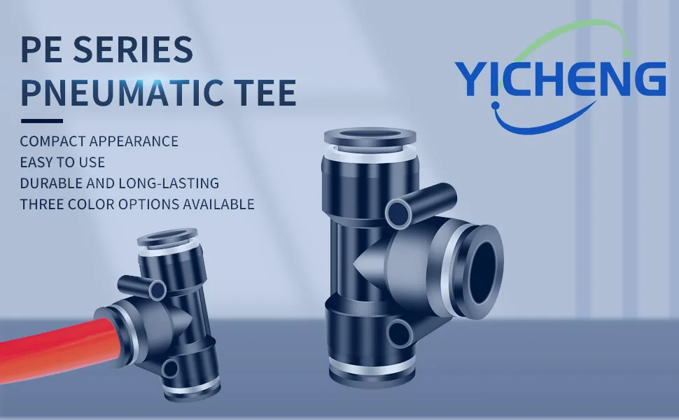 Description Picture 2 of itemYICHENG PNEUMATIC Hose Connector Tee 3 Ways - 14MM Tube OD Push to Connect Tube Quick Fittings Push Lock (Pack of 10)